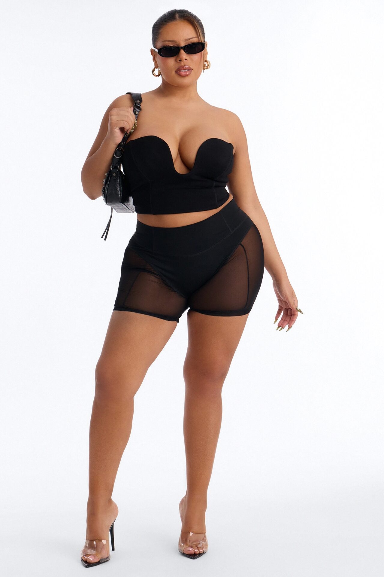 Baddie Instincts Mesh Biker Short - Black