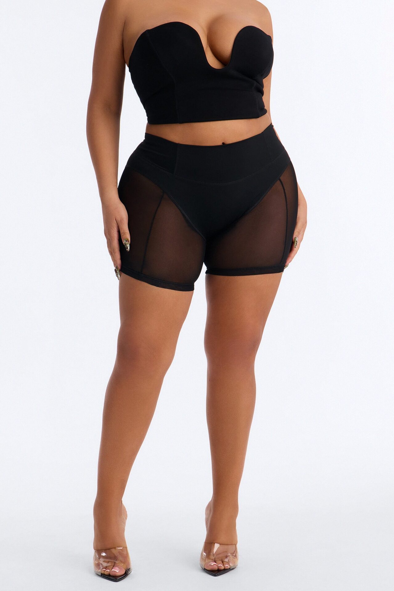 Baddie Instincts Mesh Biker Short - Black