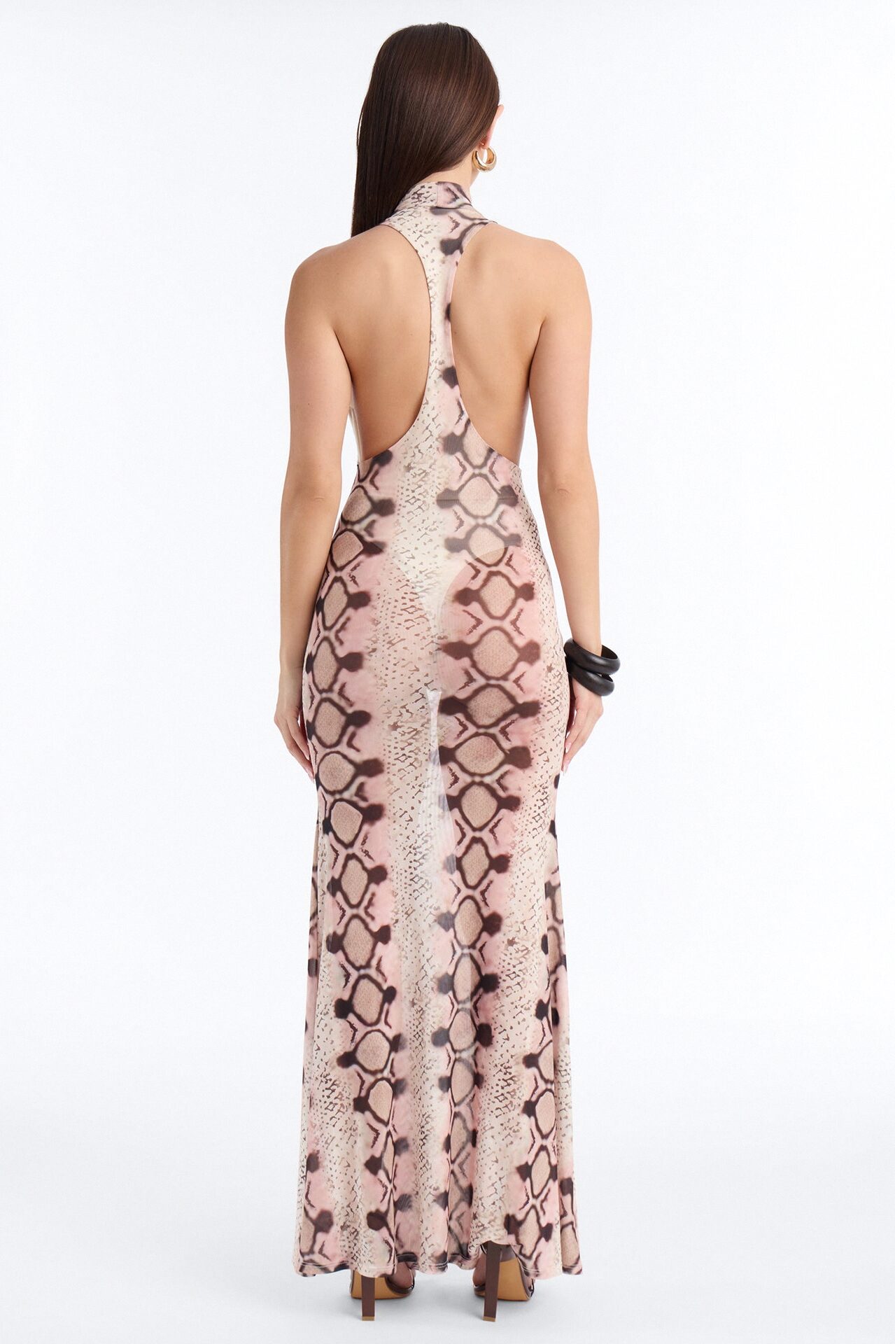 Can't Be Tamed Mesh Maxi Dress - Pink/combo
