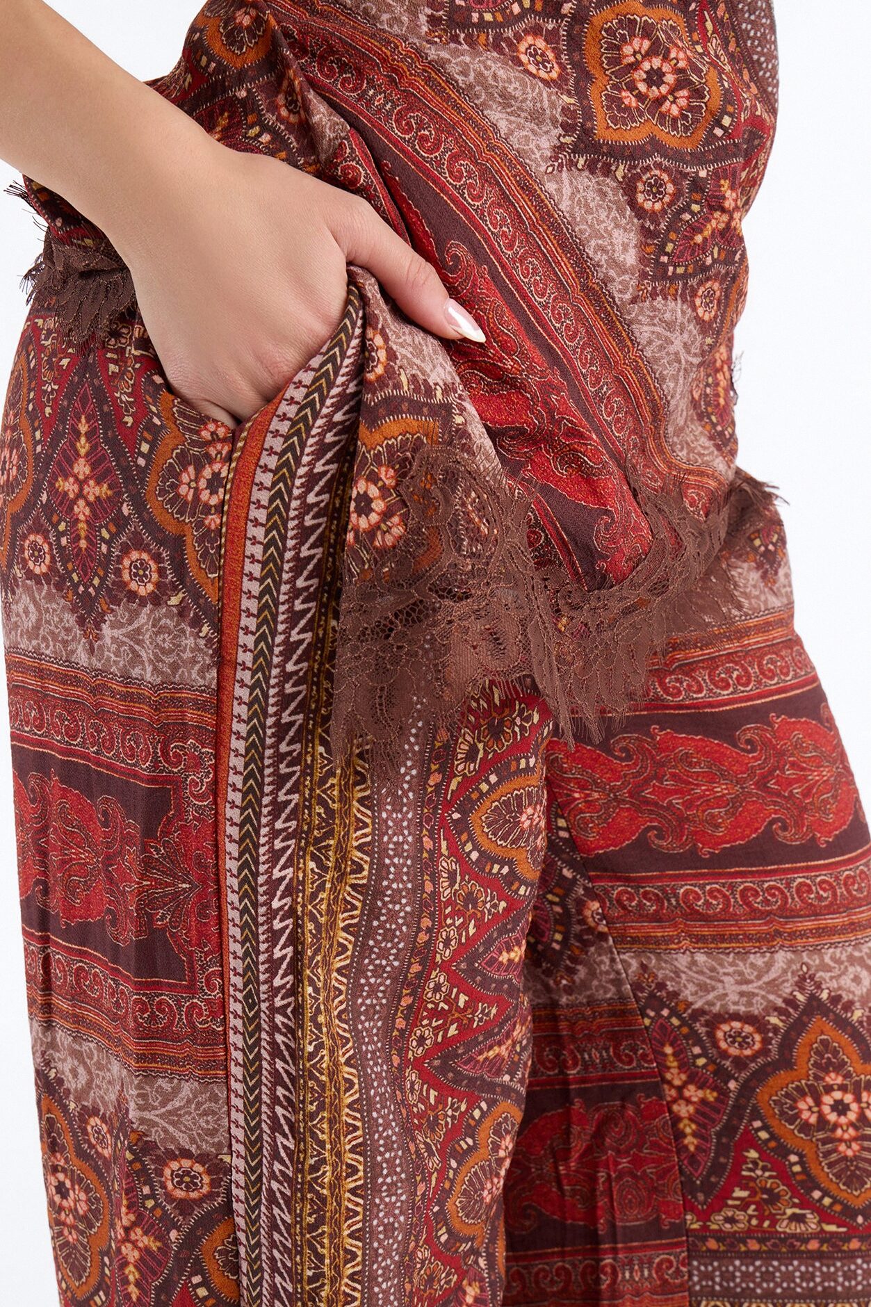 Normani Paisley Halter Pant Set - Rust/combo