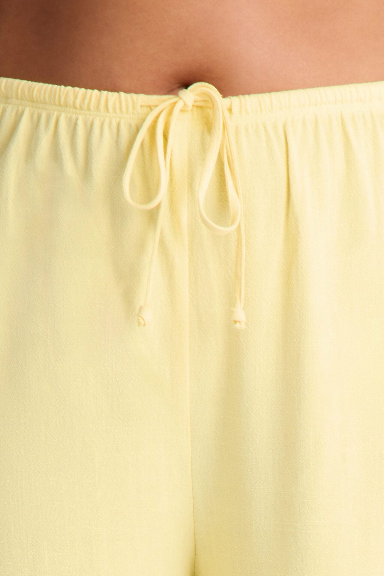 Kienna Low Rise Linen Wide Leg Pant 30″ - Butter Yellow