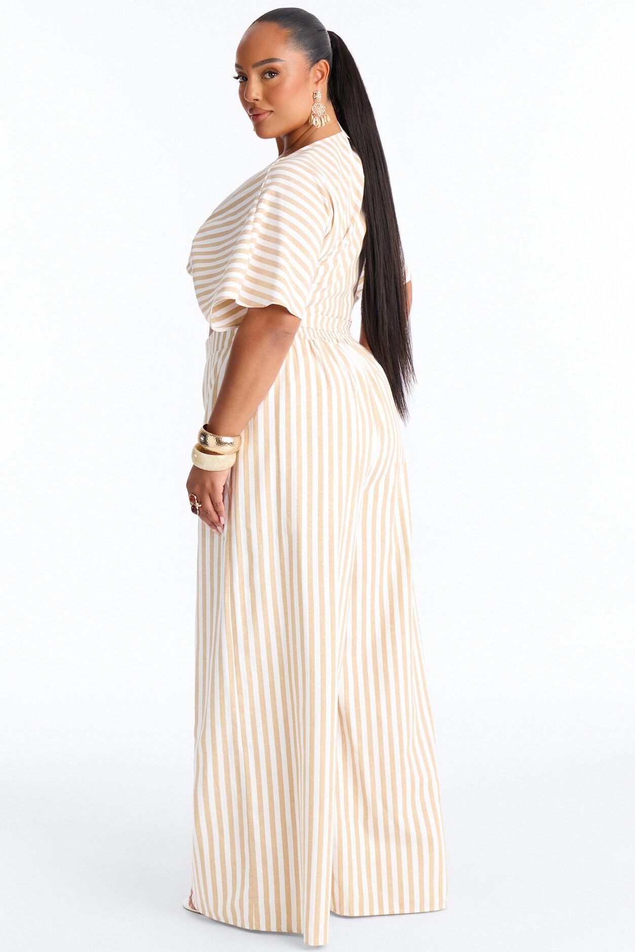 Nantucket Stripe Pant Set - Taupe