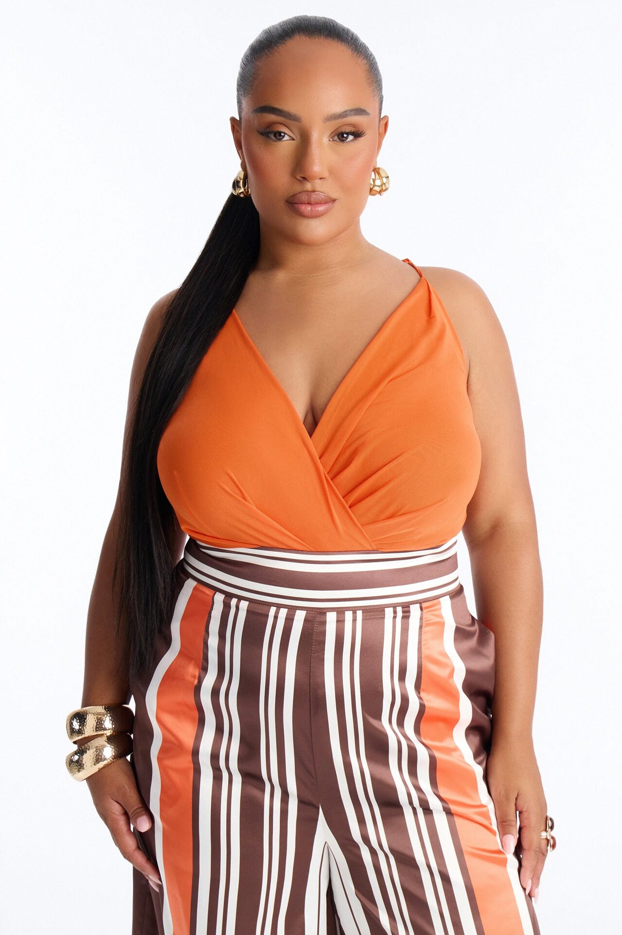 Kelsa Wide Leg Jumpsuit - Orange
