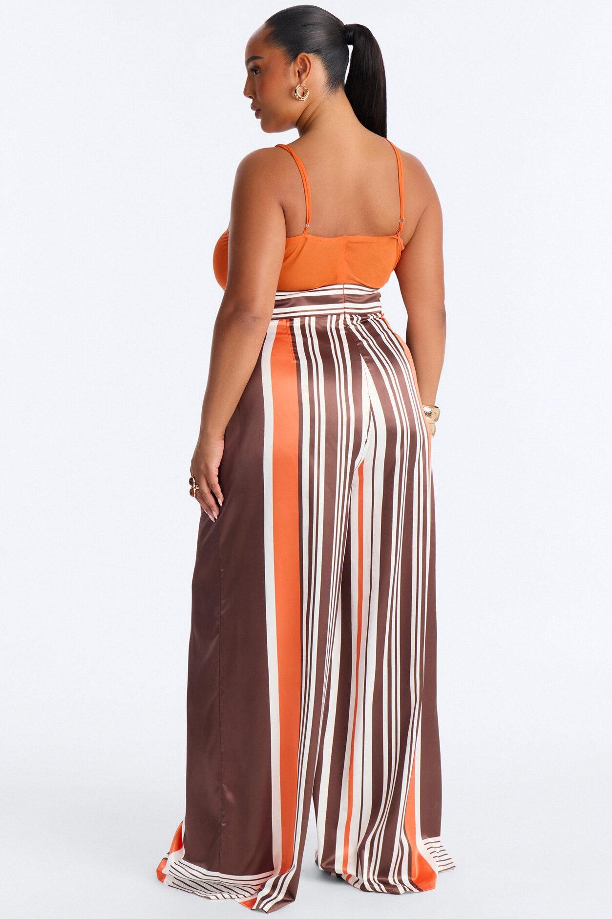 Kelsa Wide Leg Jumpsuit - Orange