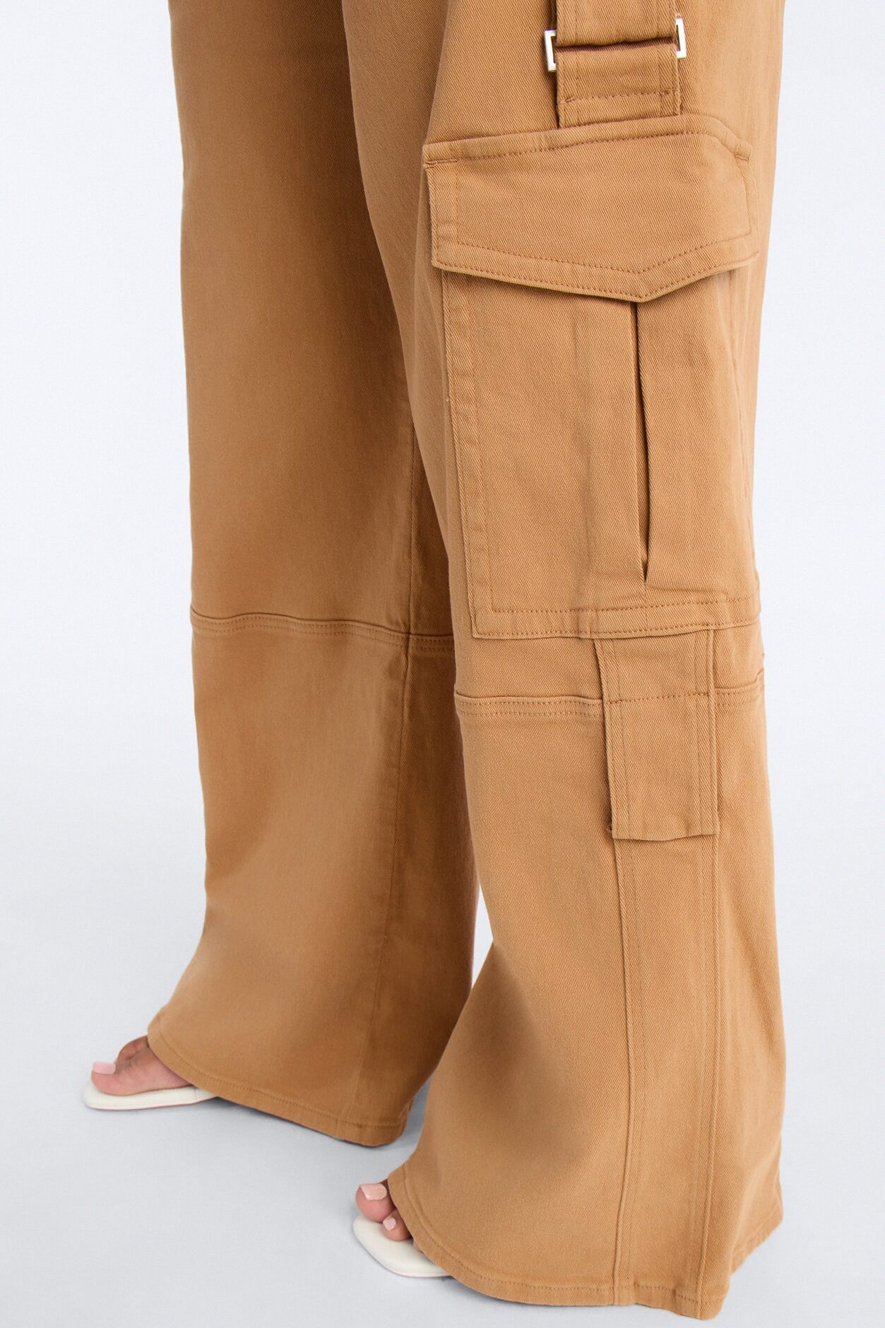 Natalia High Rise Cargo Belted Wide Leg Pant 33″ - Terracotta