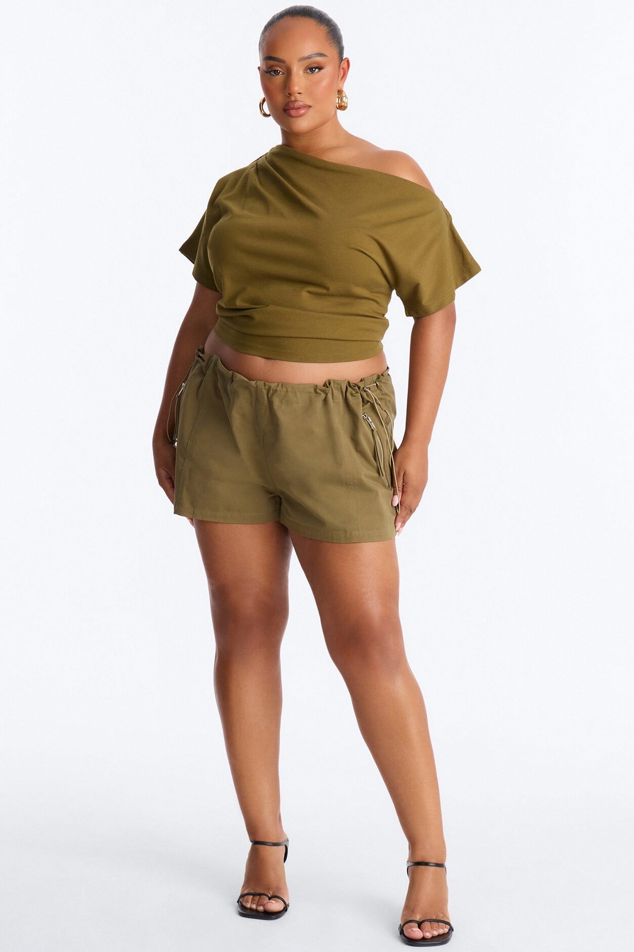 Anaia Bungee Cord Micro Short - Military Green