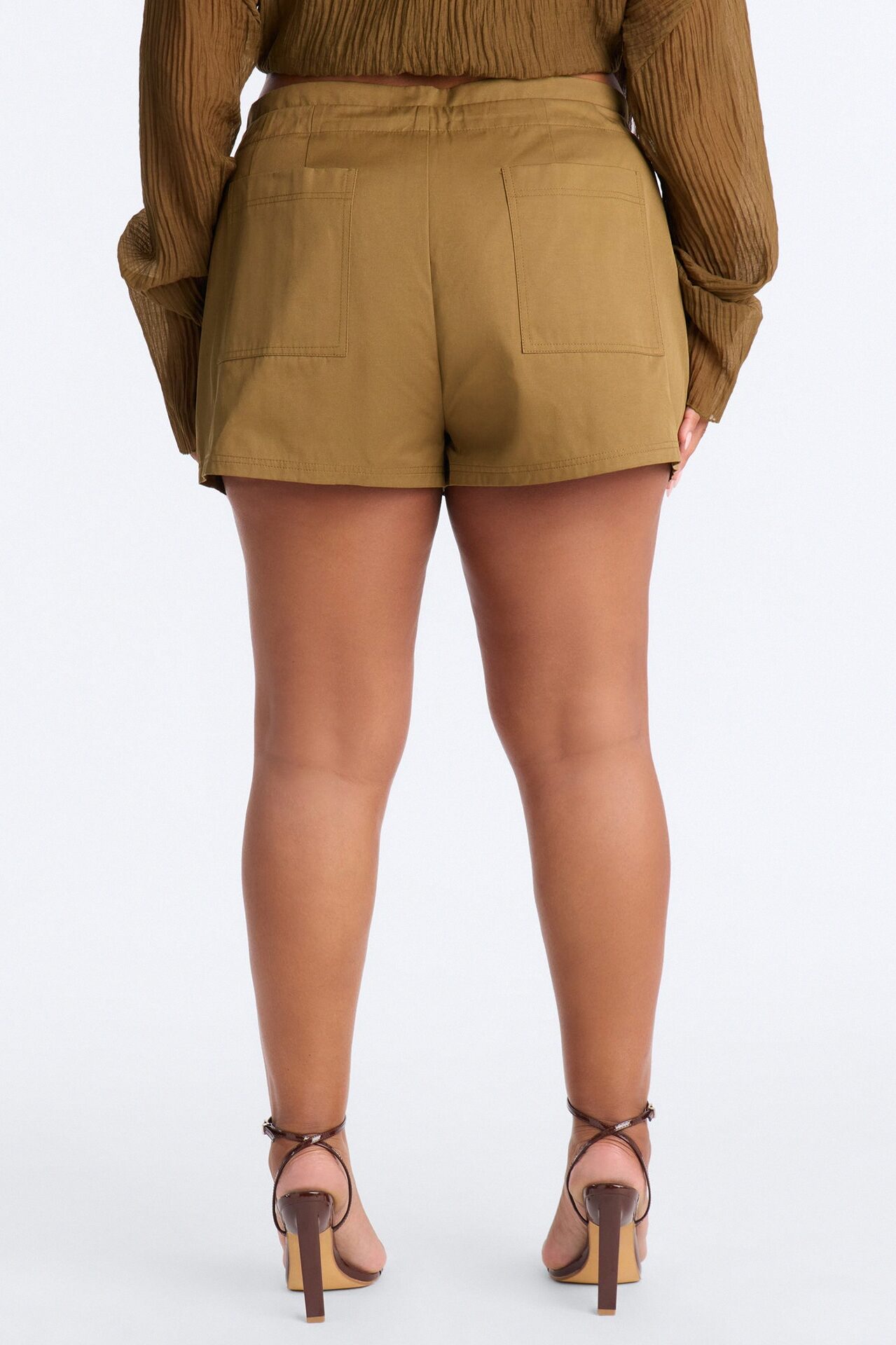 Haley Twill Pleated Bermuda Short - Olive