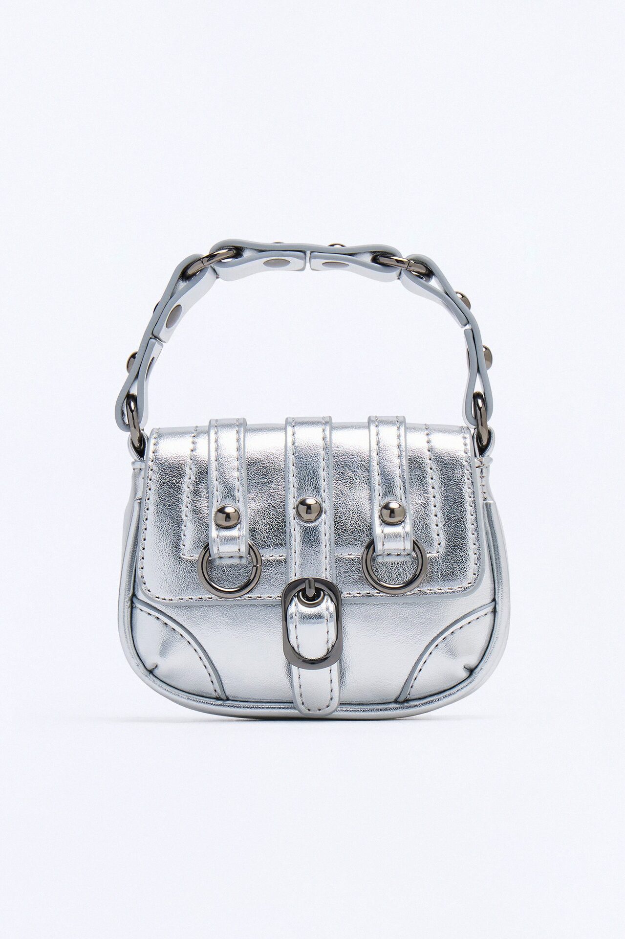Little Trouble Faux Leather Mini Bag - Silver