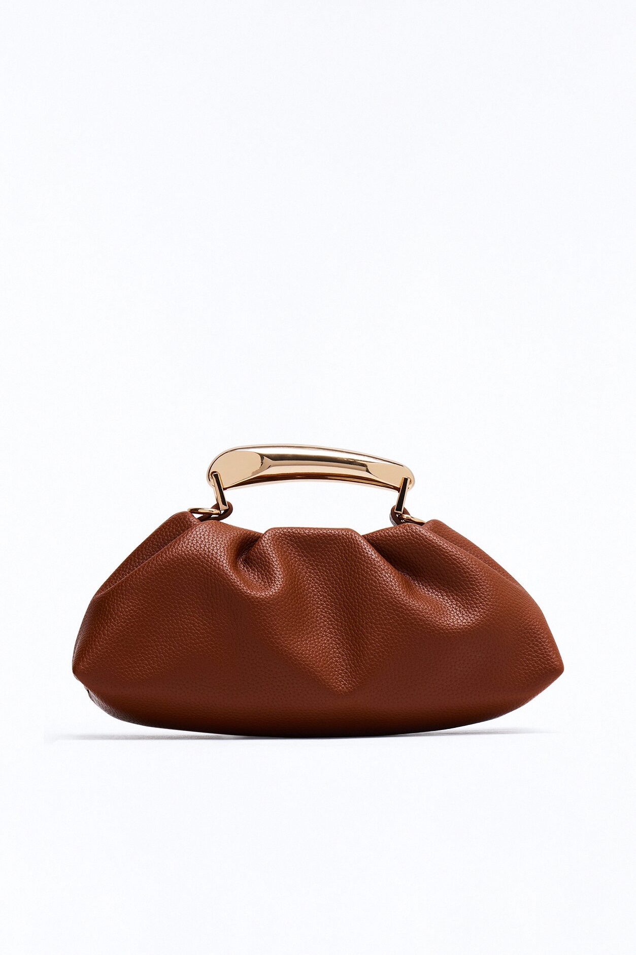 All Eyes On Faux Leather Satchel Bag - Brown
