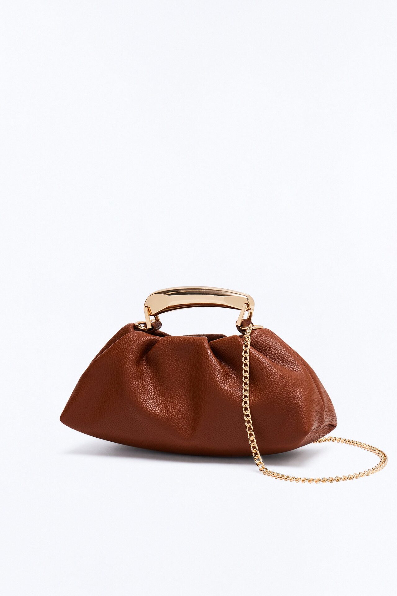 All Eyes On Faux Leather Satchel Bag - Brown