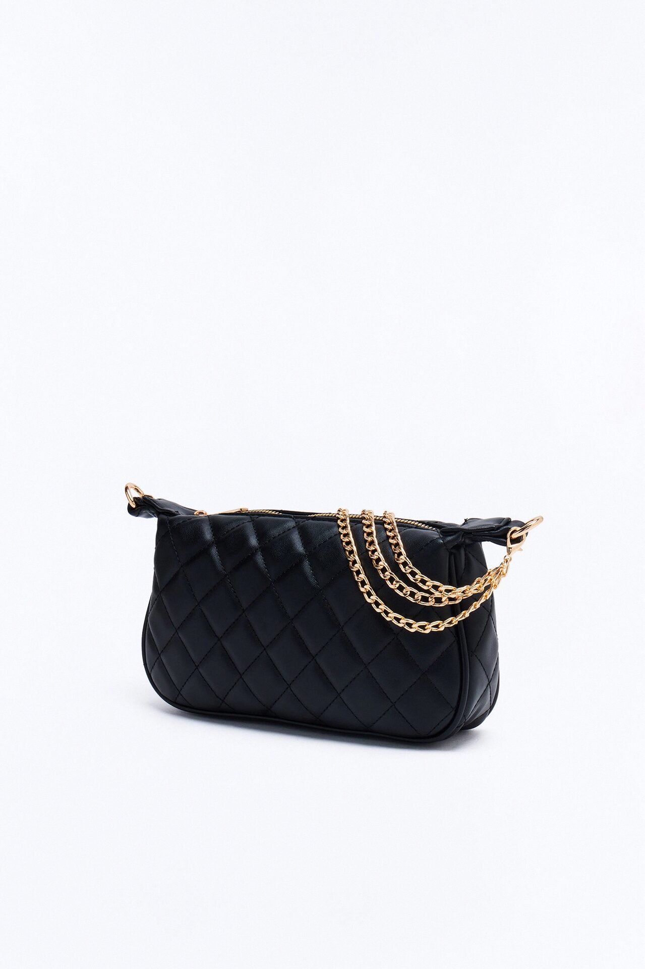 High Achiever Faux Leather Shoulder Handbag - Black