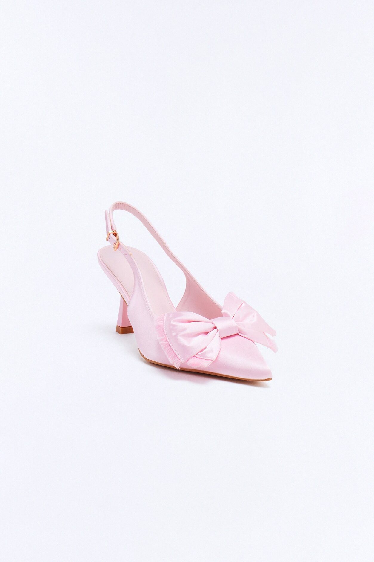 Cia Satin Bow Slingback Pumps - Pink