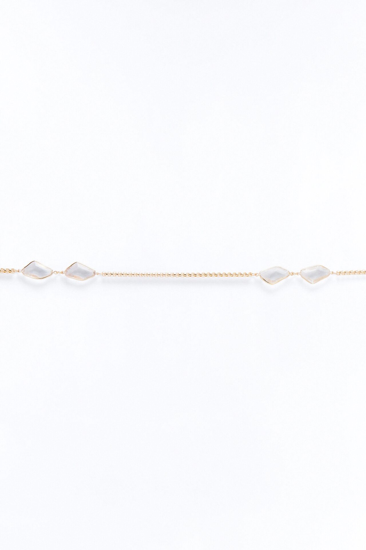 Never Alone Clear Jeweled Chain Belt - Gold/Clear