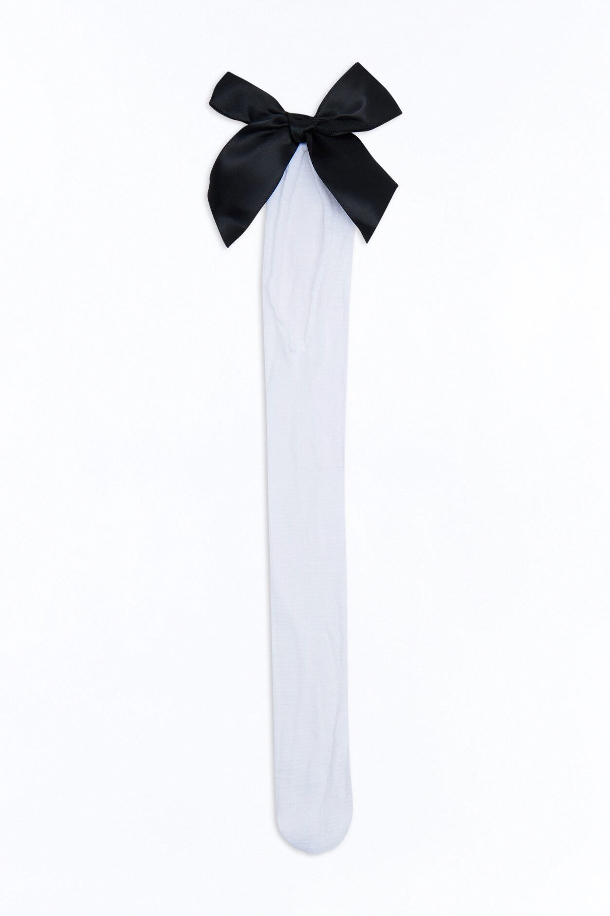 In My Bow Era Knee High Socks - White/Black