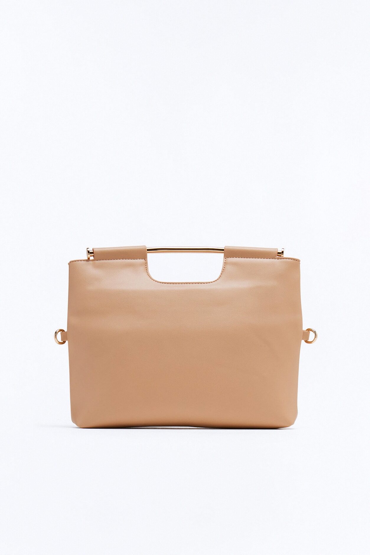 Lights Out Faux Leather Clutch - Nude