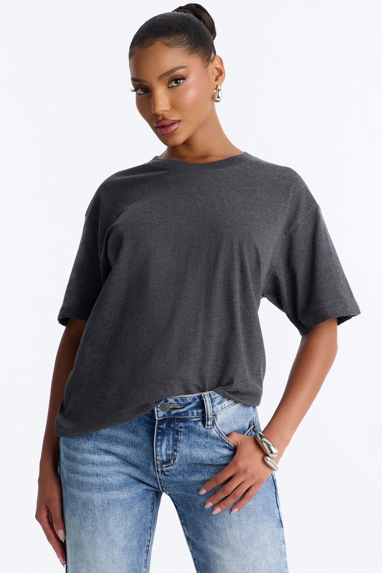 Random Tuesday Oversized T Shirt - Charcoal