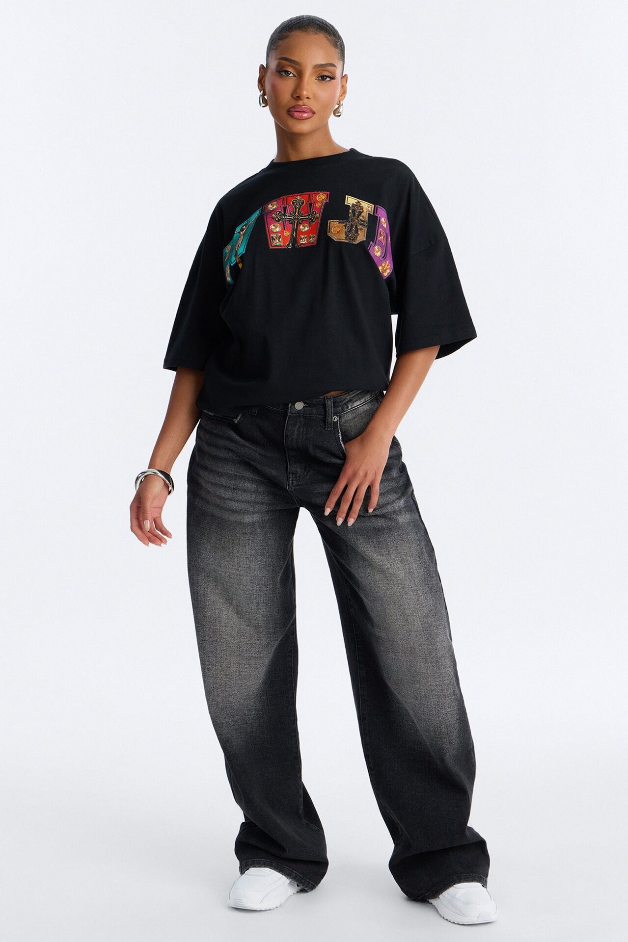 WWJD Oversized Tee - Black