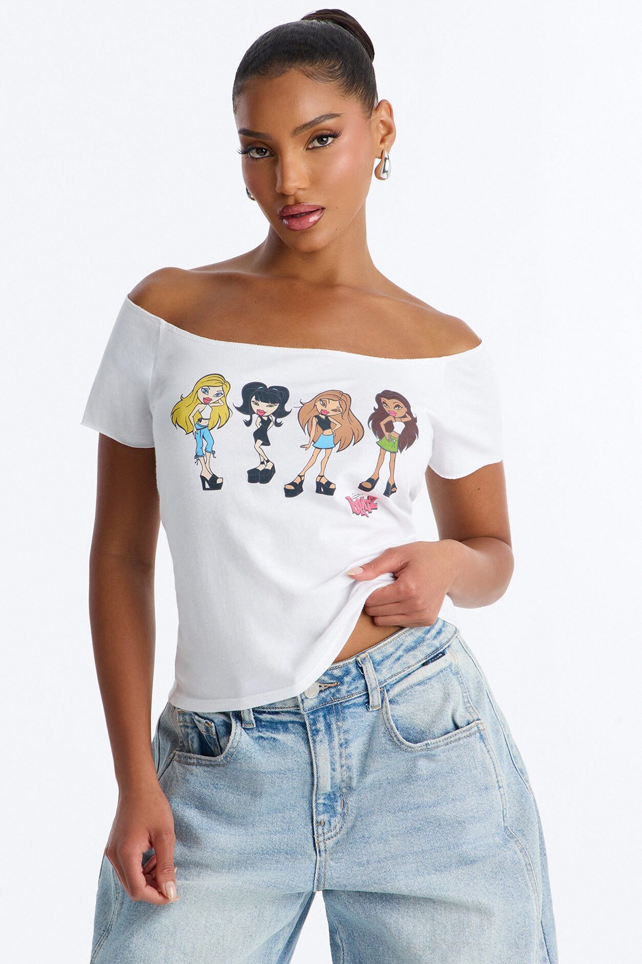 Bratz Cool Girls Off Shoulder Top - White