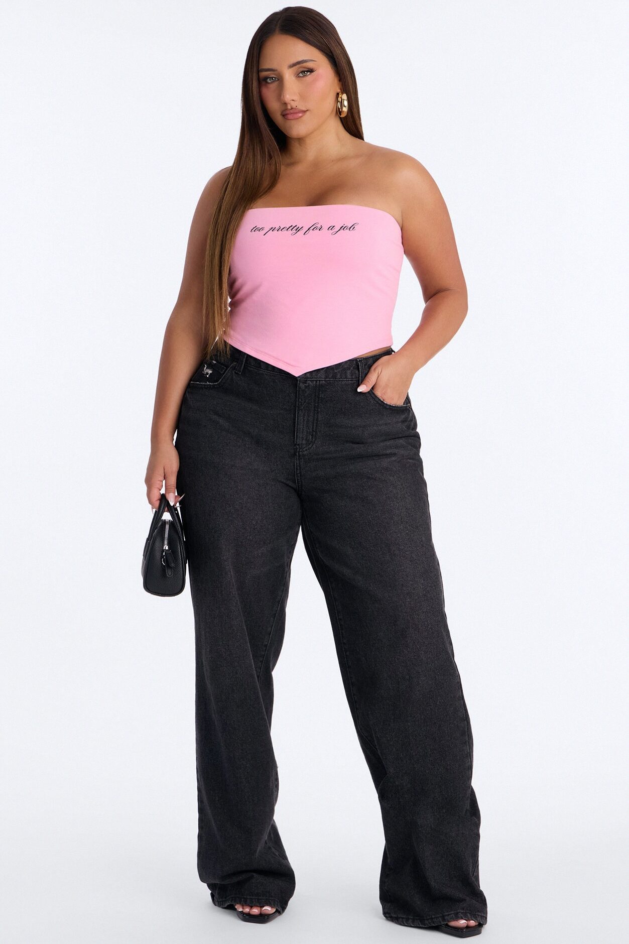 Too Pretty For A Job Tube Top - Pink