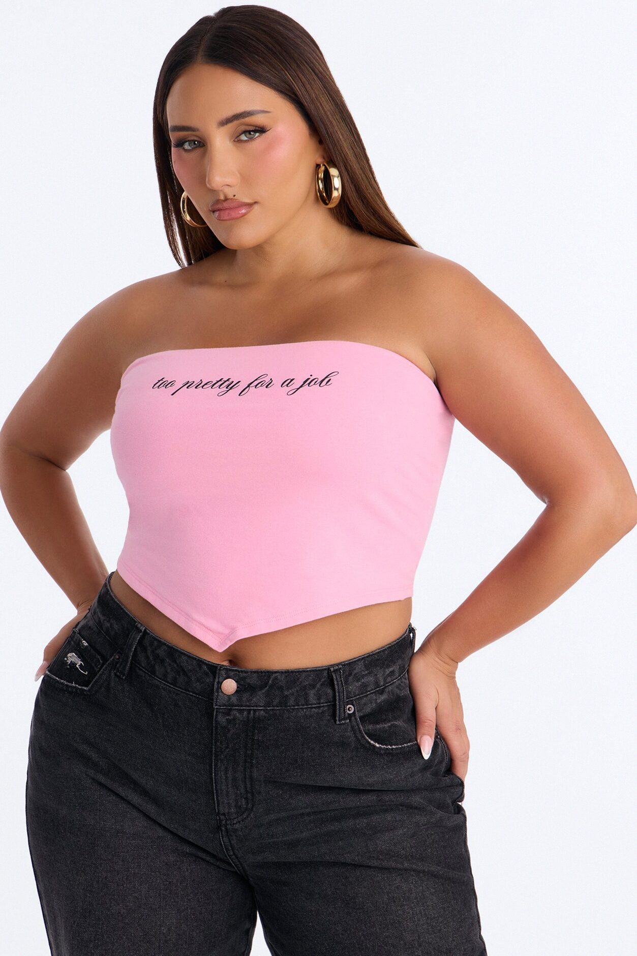 Too Pretty For A Job Tube Top - Pink