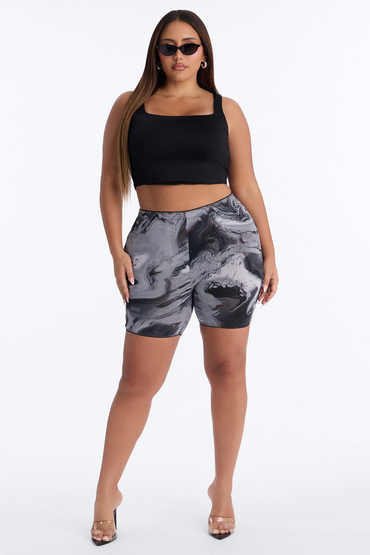 Maya Mesh Biker Short - Grey