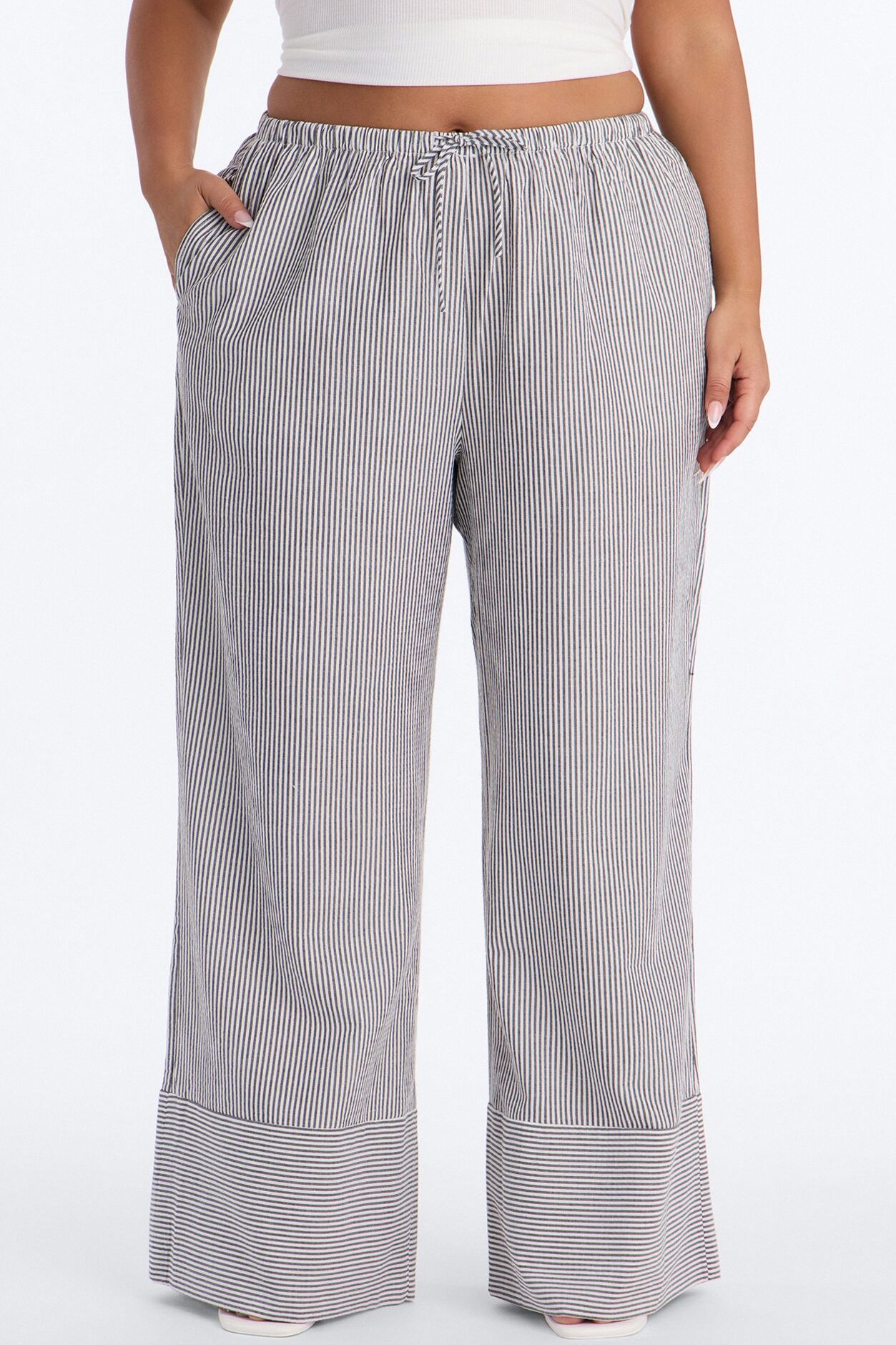 Suddenly I See Wide Leg Striped Pant - Black/White