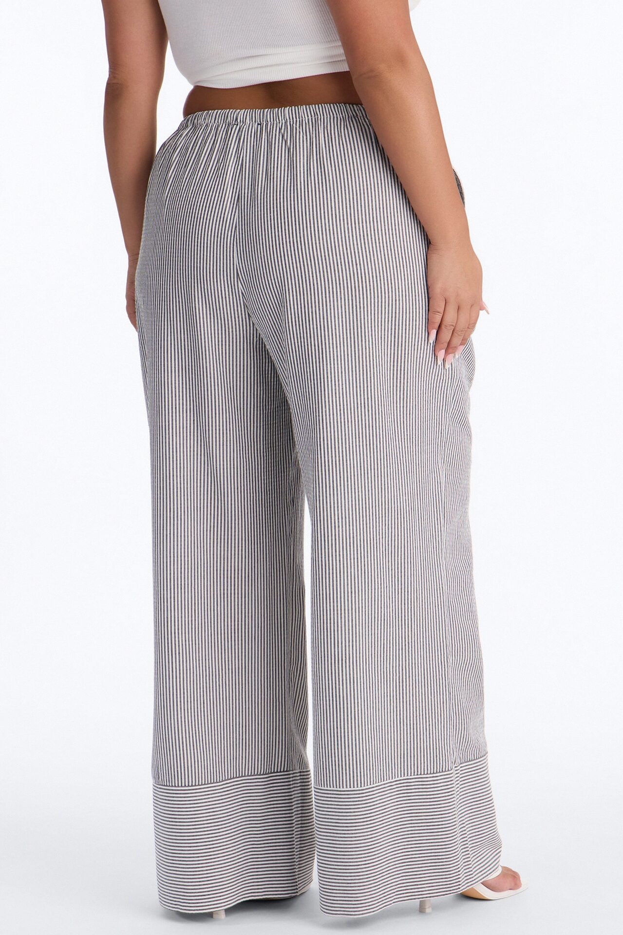 Suddenly I See Wide Leg Striped Pant - Black/White