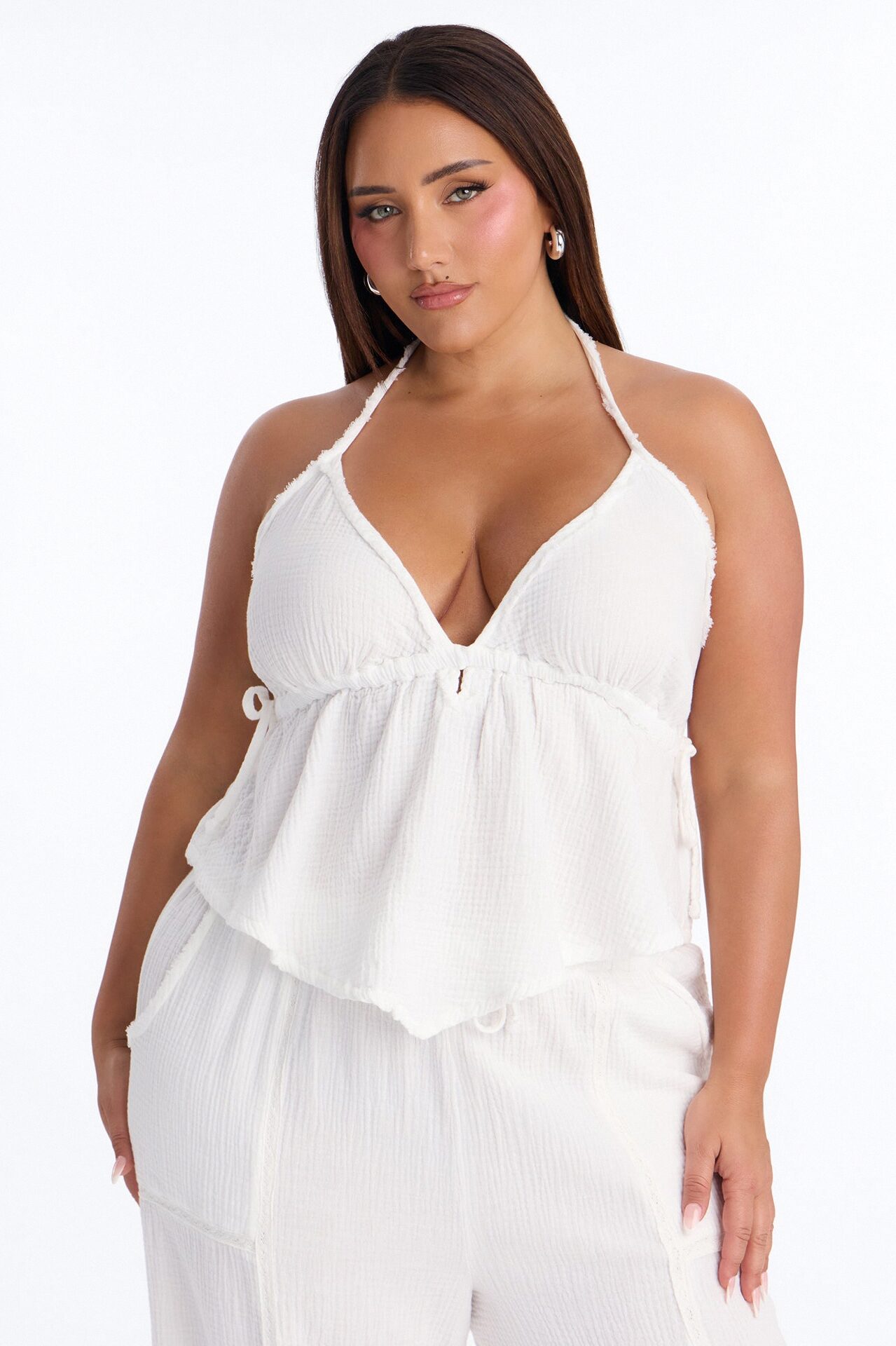 Azuki Balloon Pant Set - White