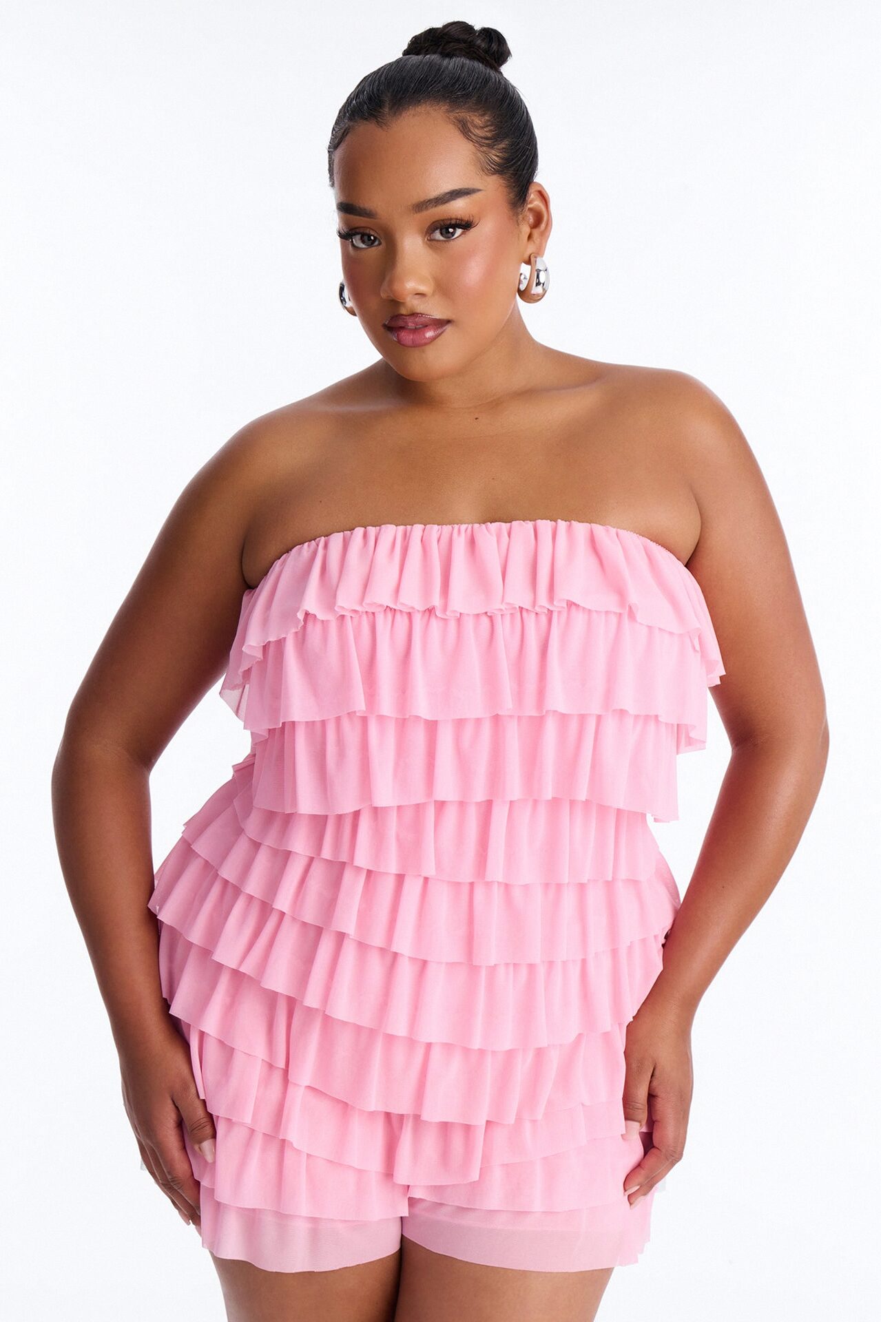 Good Girl Gone Rogue Mesh Romper - Pink