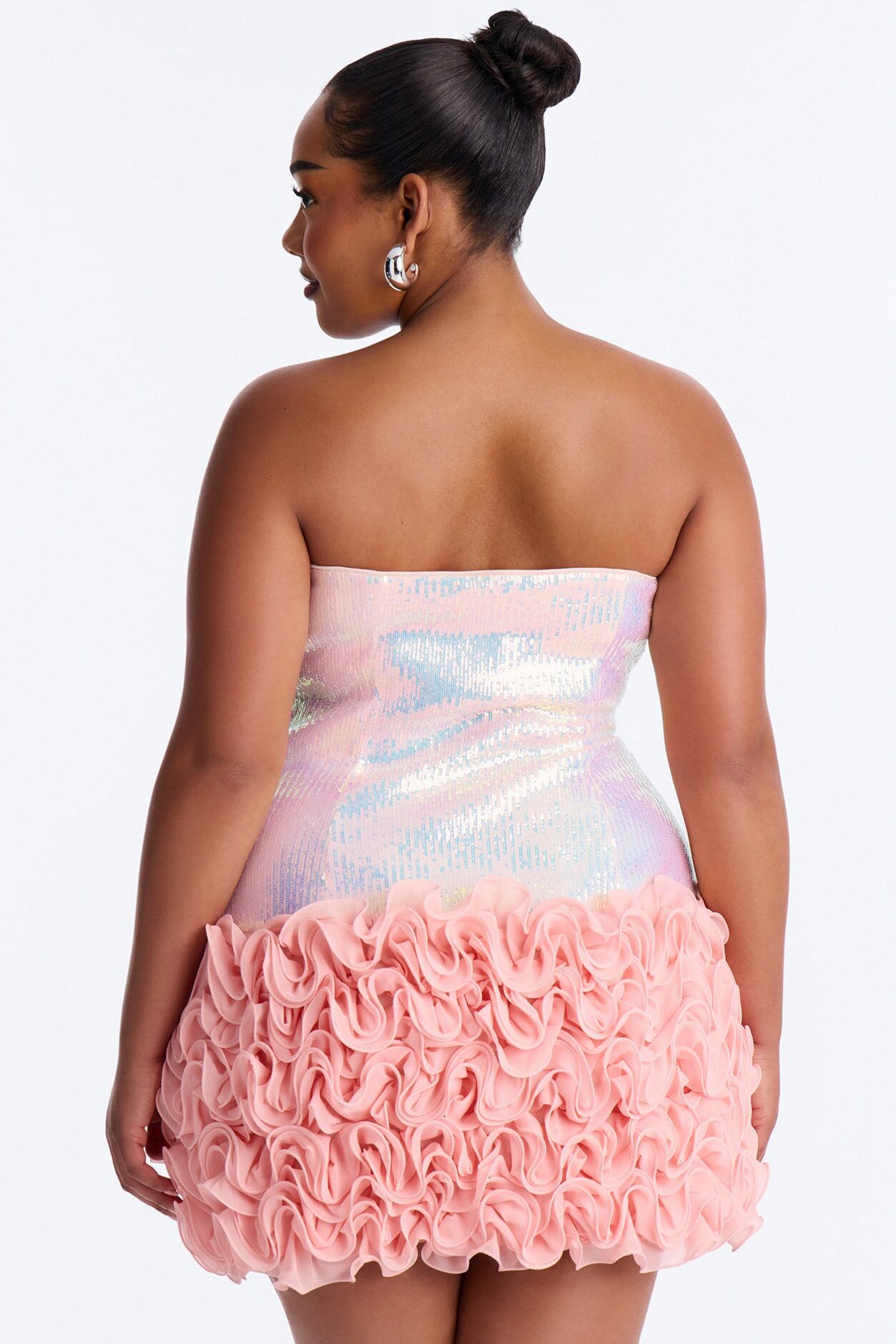 You Wish Strapless Sequin Micro Mini Dress - Pink