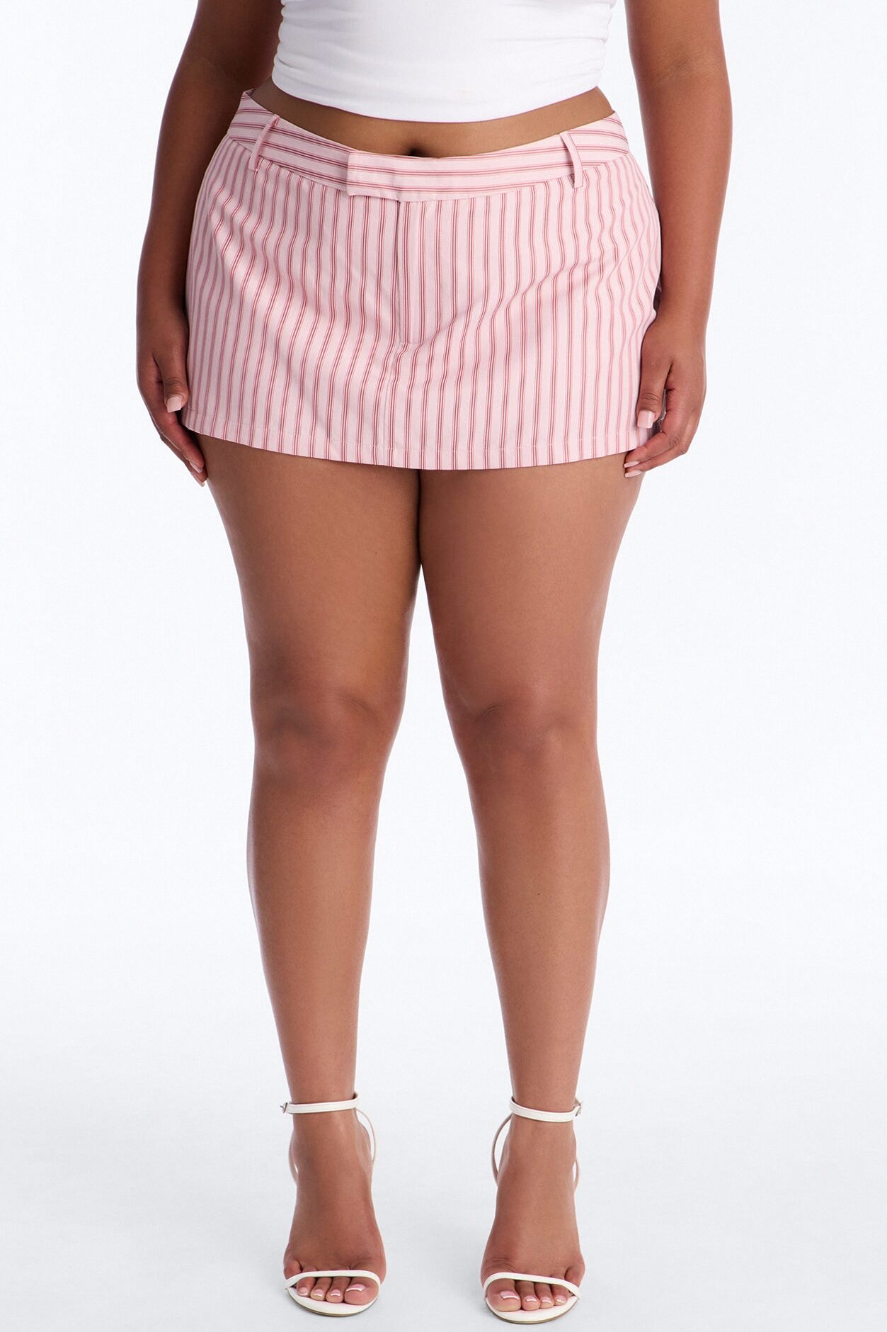 Tillie Striped Low Rise Micro Mini Skort - Pink/combo