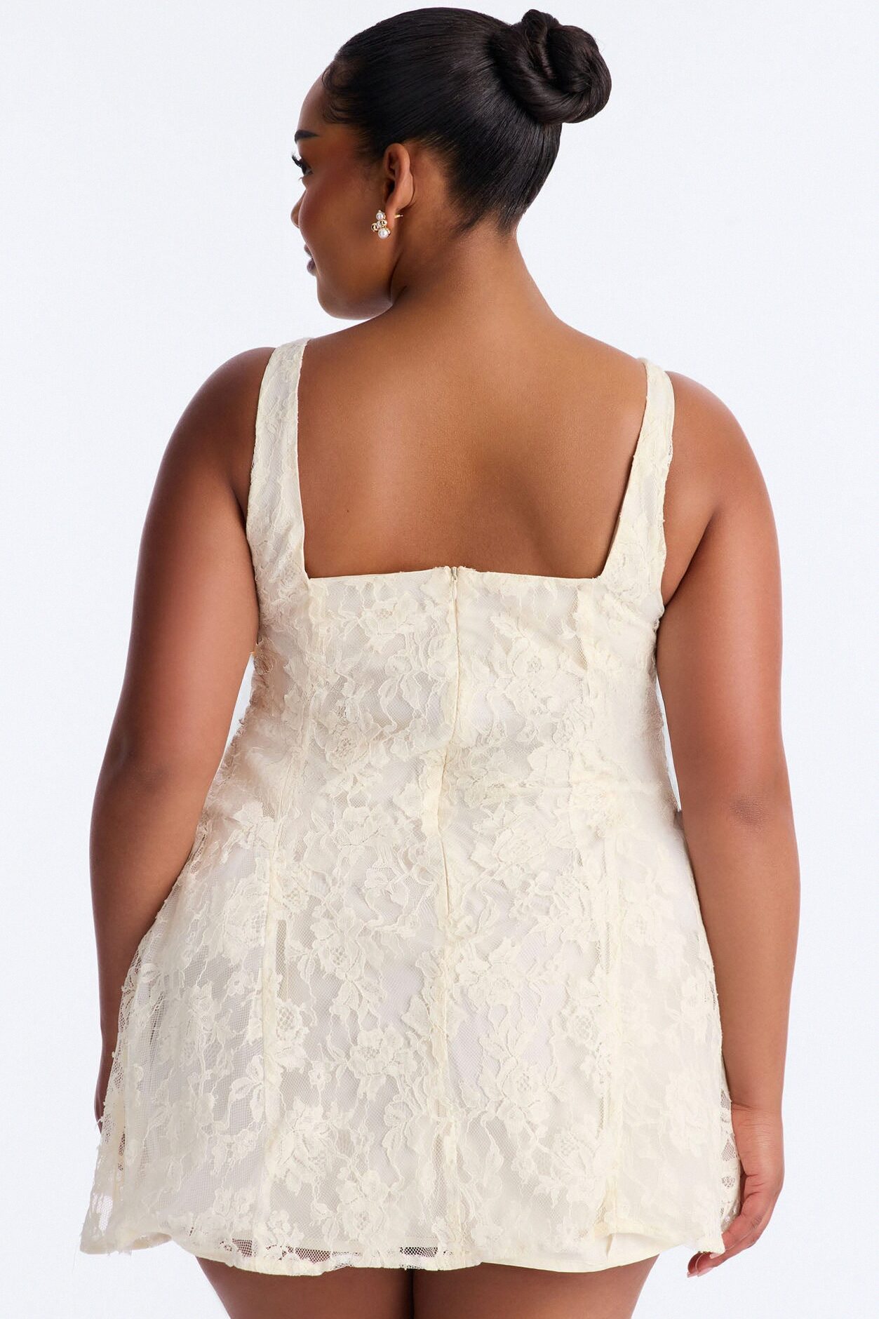 Little Miss Perfect Lace Micro Mini Dress - Ivory
