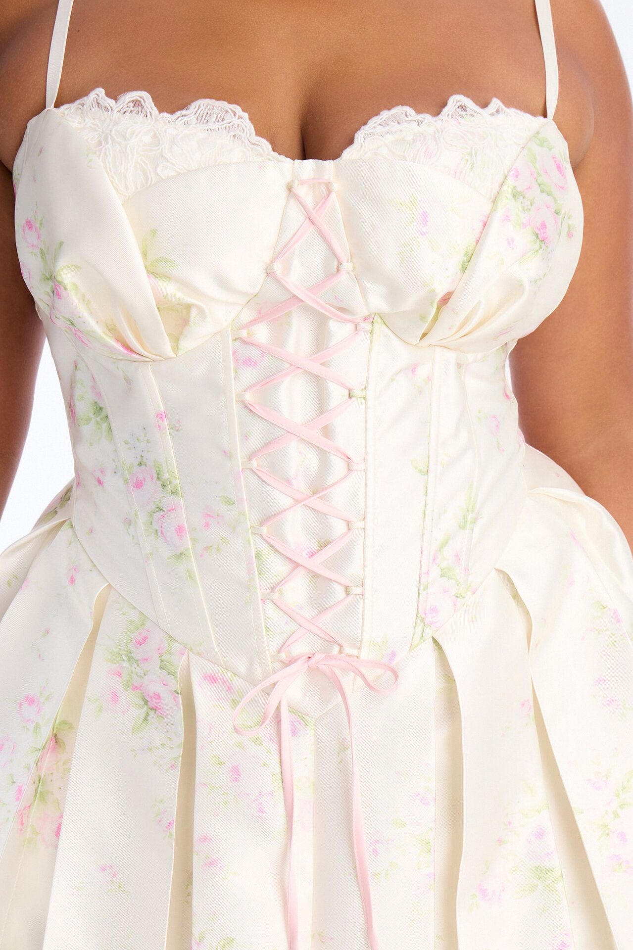 Tea Party Pleated Taffeta Gown - Cream/combo