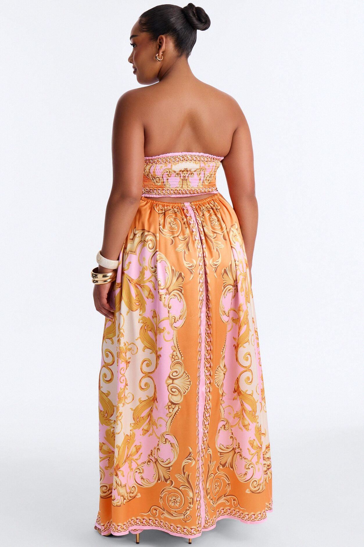 Kimberly Printed Hankerchief Maxi Dress - Orange/combo