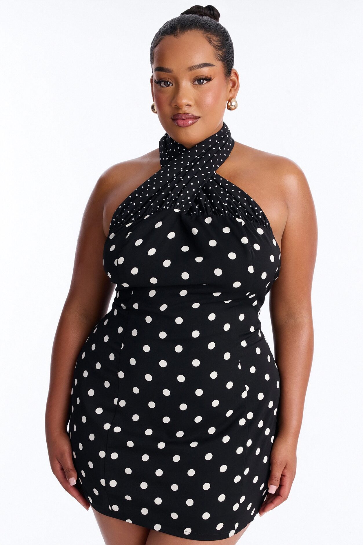 Always On Polka Dot Mini Dress - Black/White