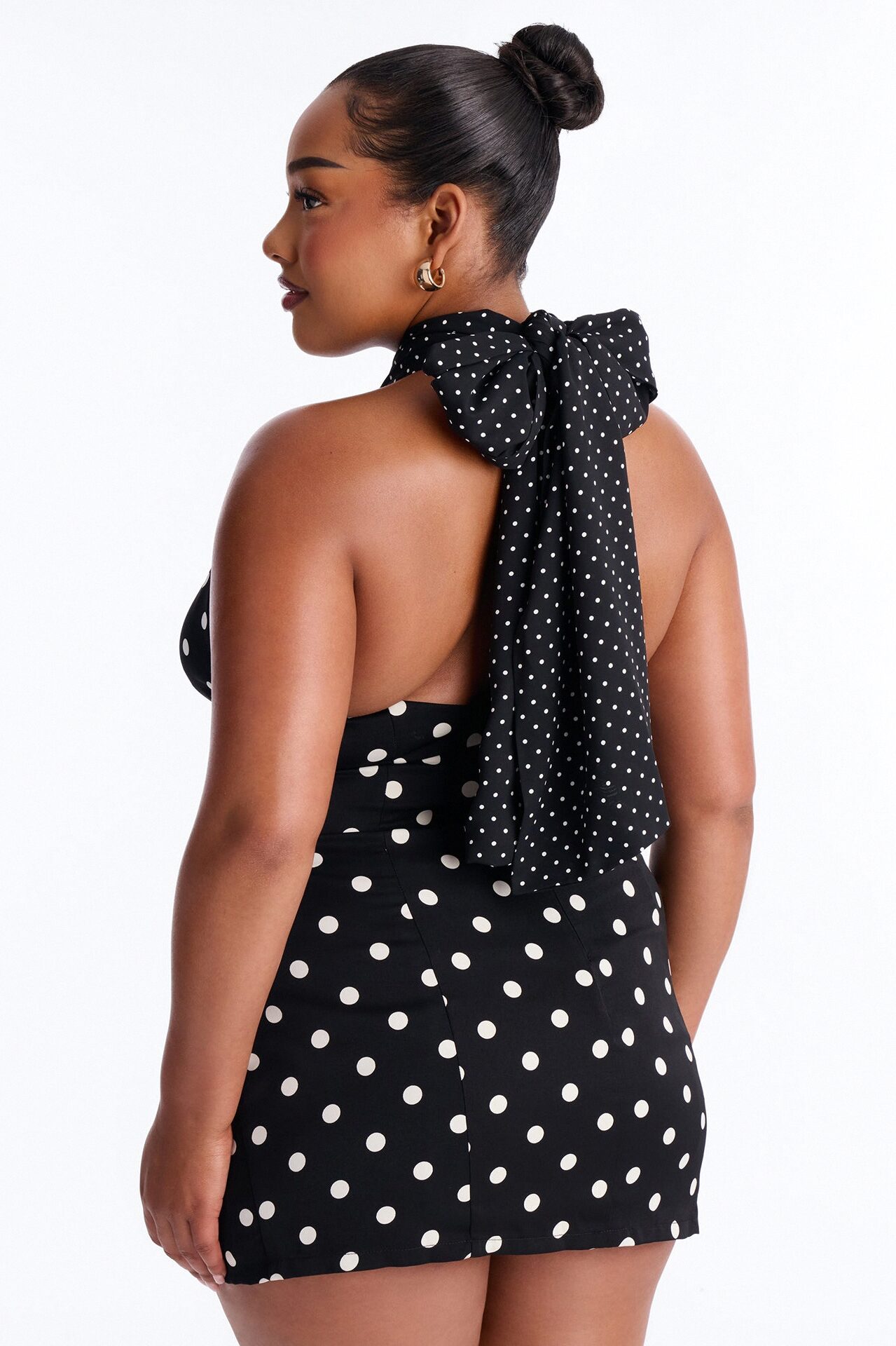 Always On Polka Dot Mini Dress - Black/White
