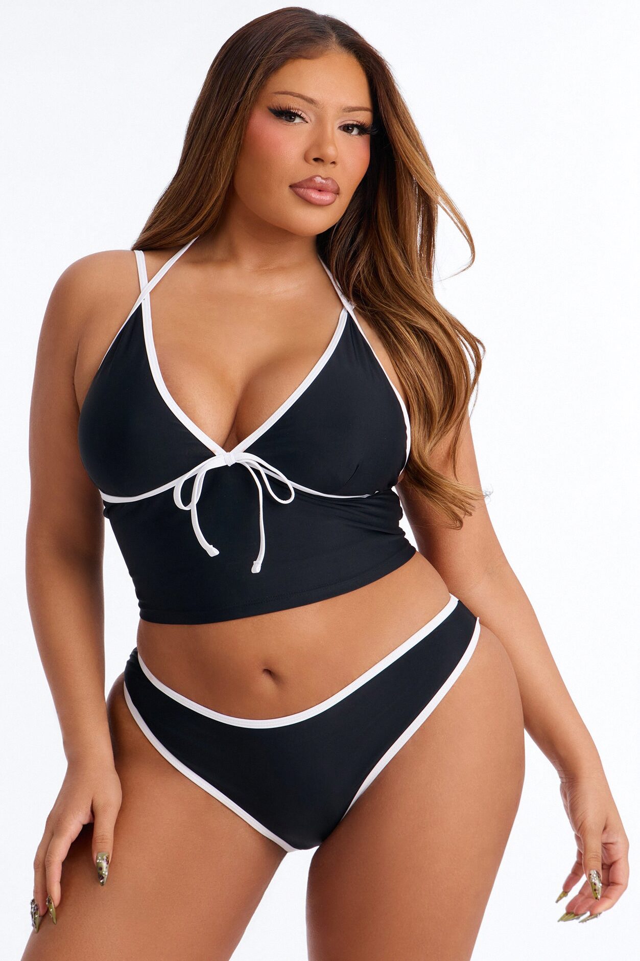 Can't Stop Thinking About You 2pc Tankini - Black