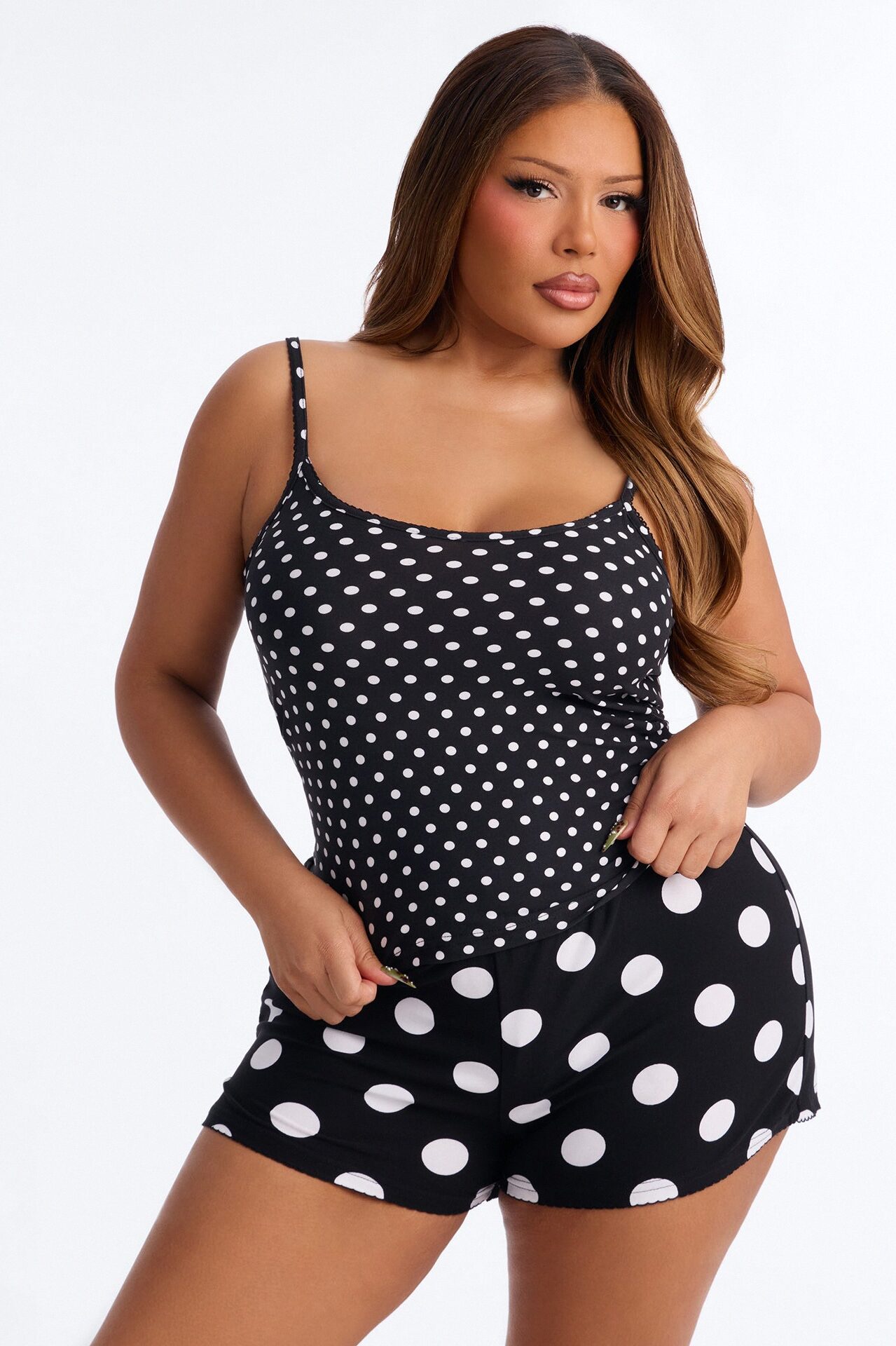 Sweet Spot Cami PJ Short Set - Black/White