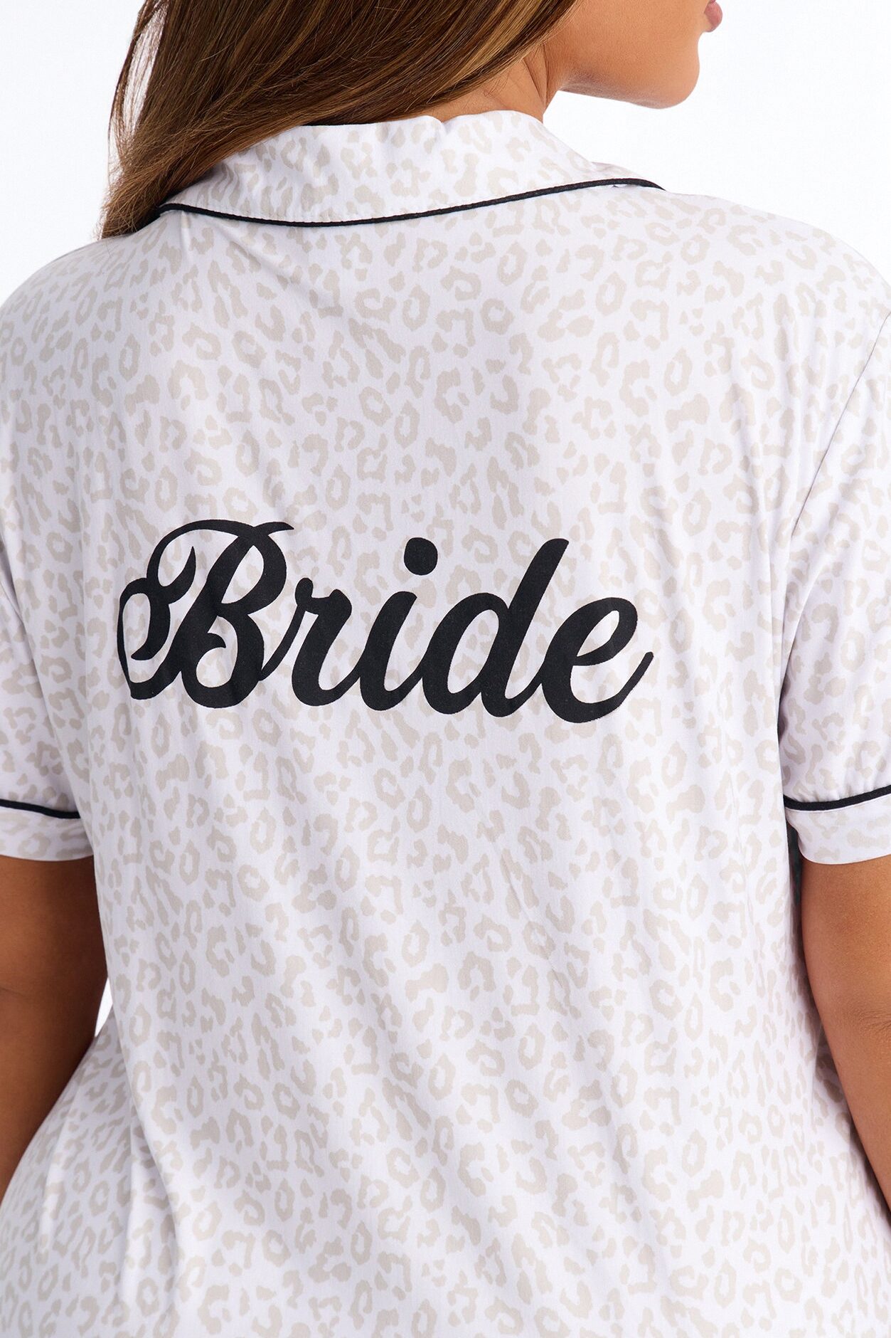 Bride Ready Notch Collar PJ Short Set - White