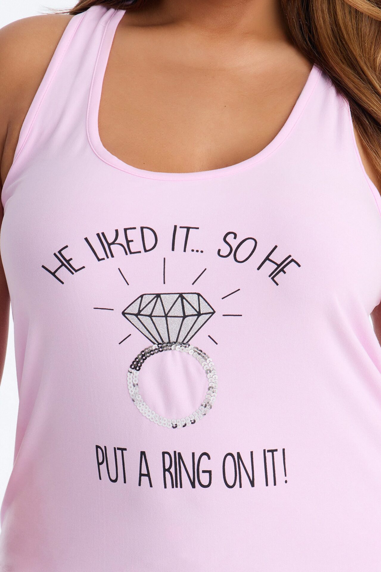 He Liked It Tank & Short PJ Set - Pink/combo