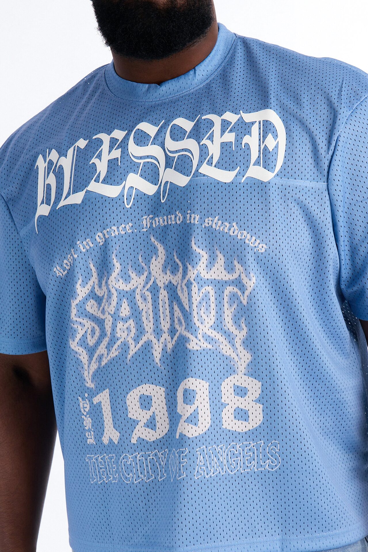 Blessed Mesh Jersey Short Sleeve - Blue