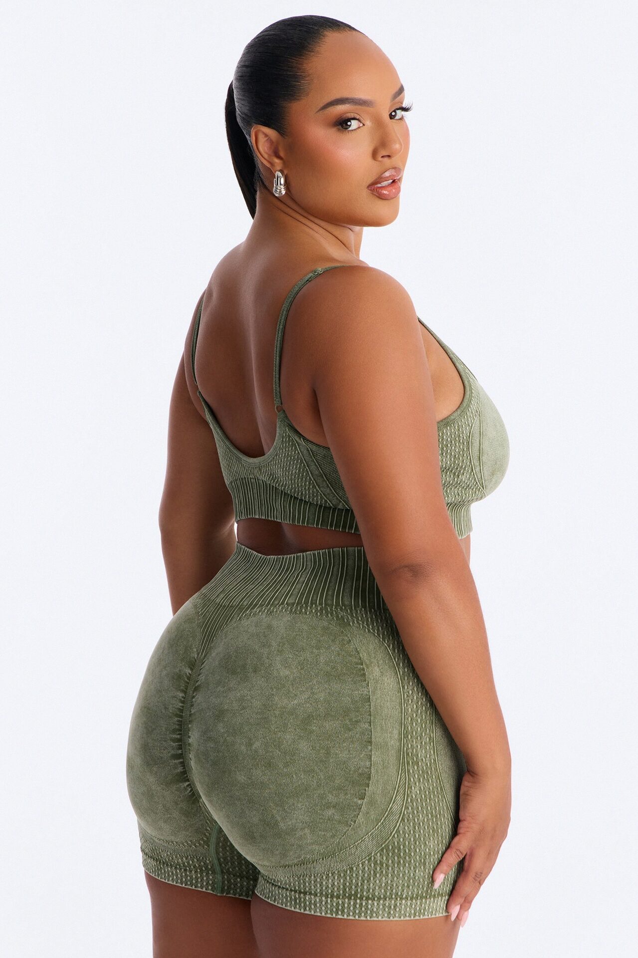 Wynn Washed Seamless Sculpting Short Set - Olive