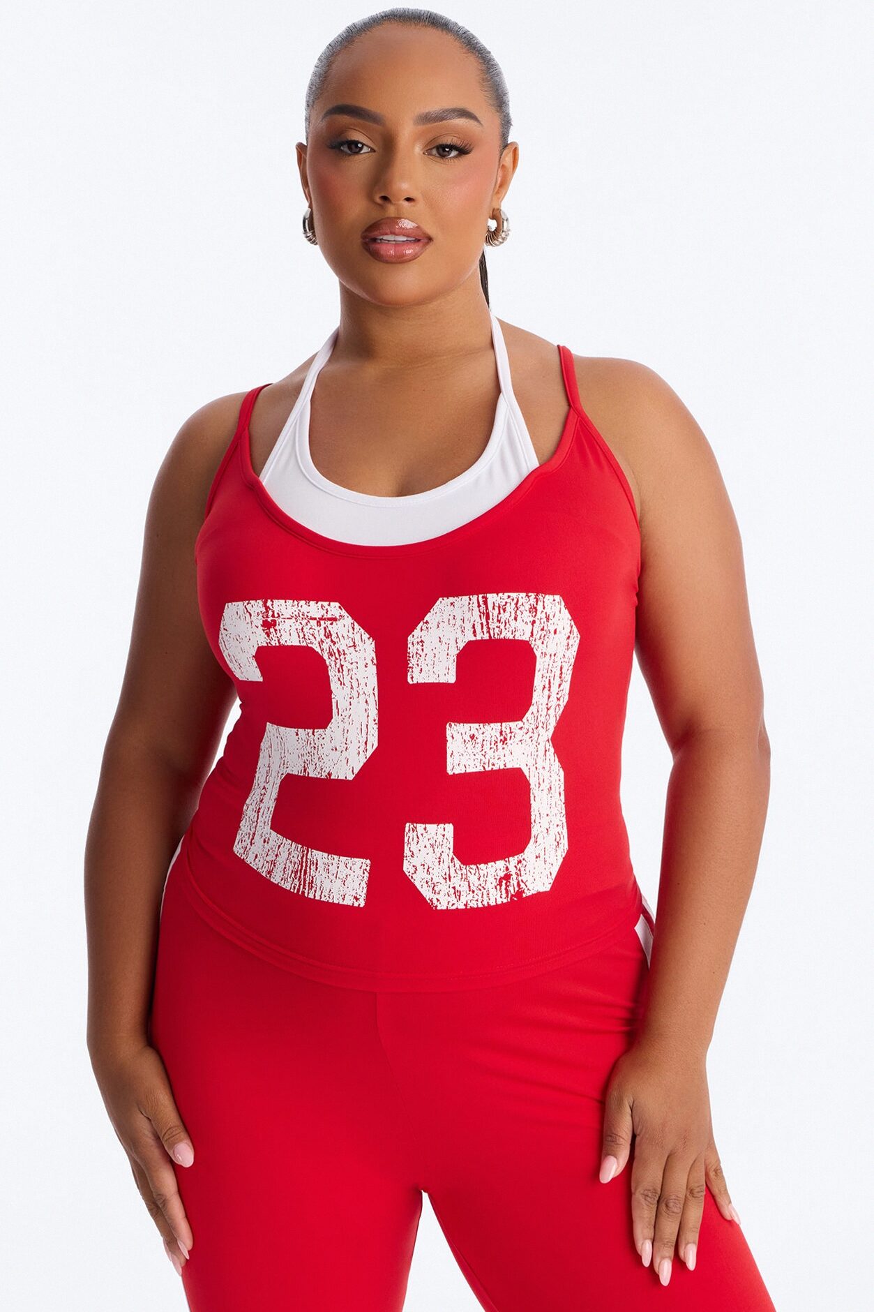 Hot Player 23 Capri Legging Set - Red/White