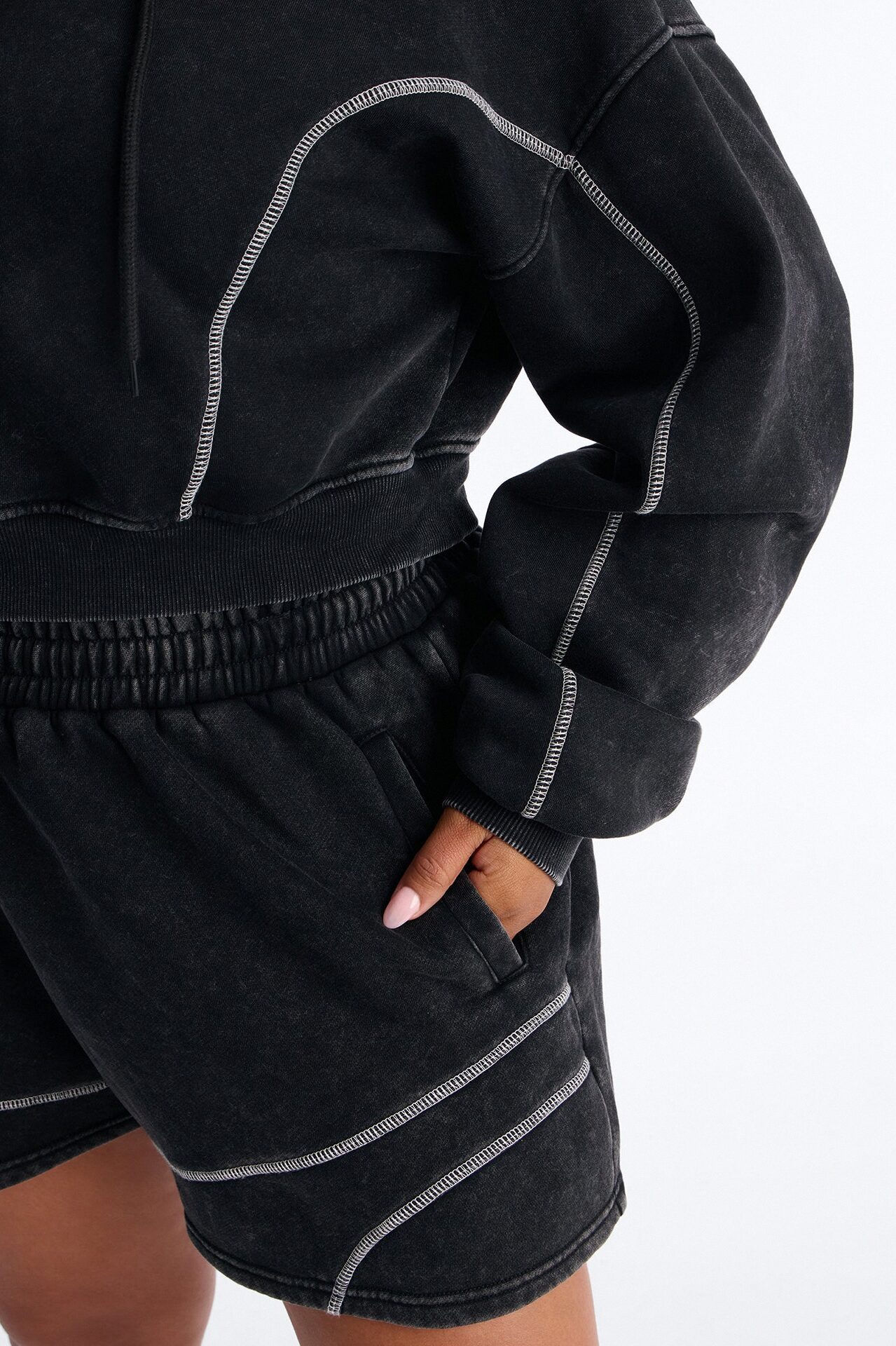 Norah Washed Lounge Short - Black
