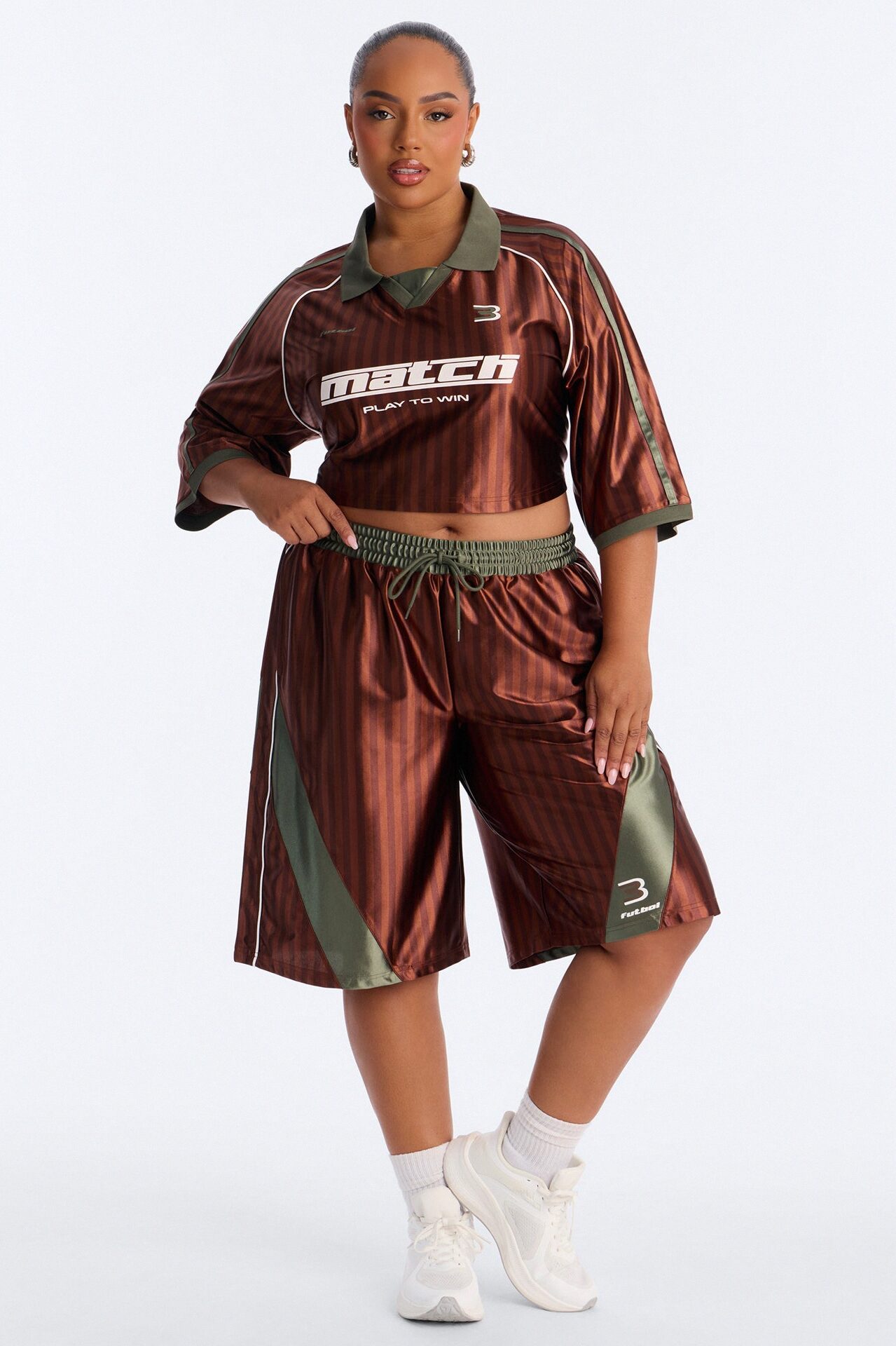 Play To Win Jort Set - Brown/combo
