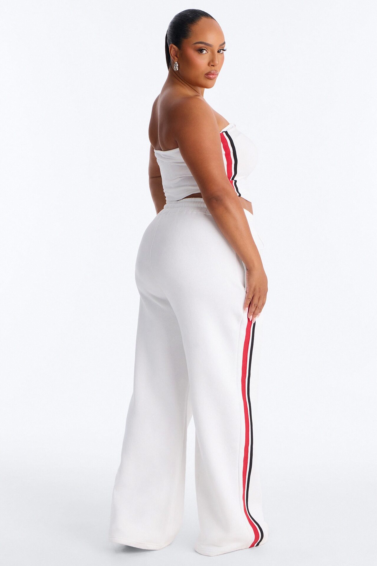 Cali 88' Strapless Fleece Pant Set - White/combo