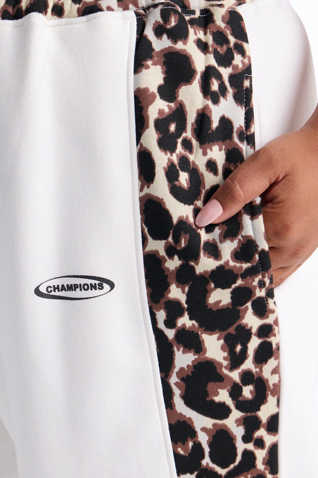 Piper Leopard Wide Leg Fleece Lounge Set - White/combo