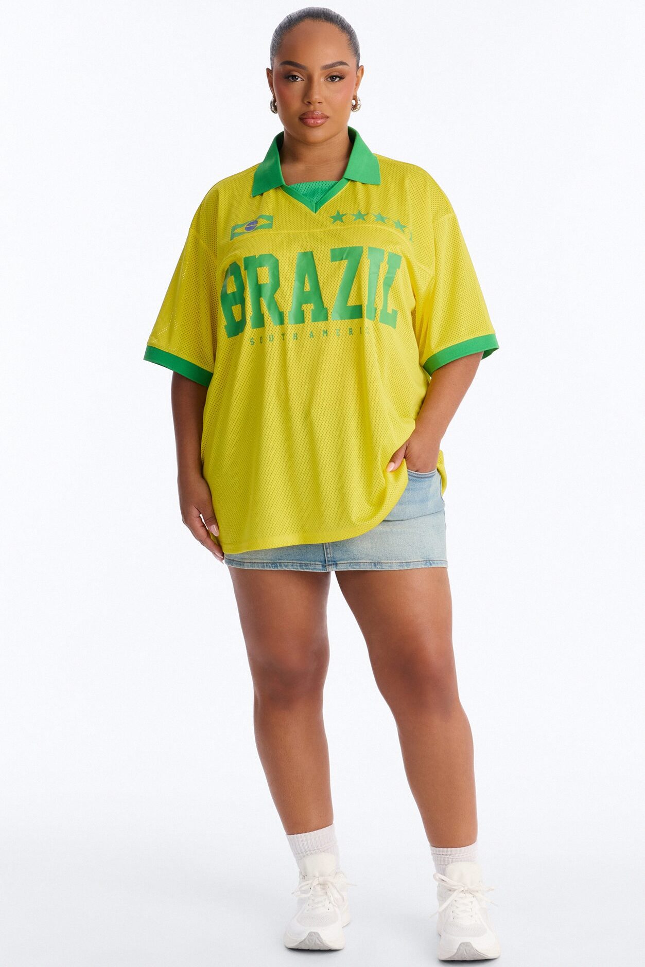Brazil Mesh Collar Jersey - Yellow