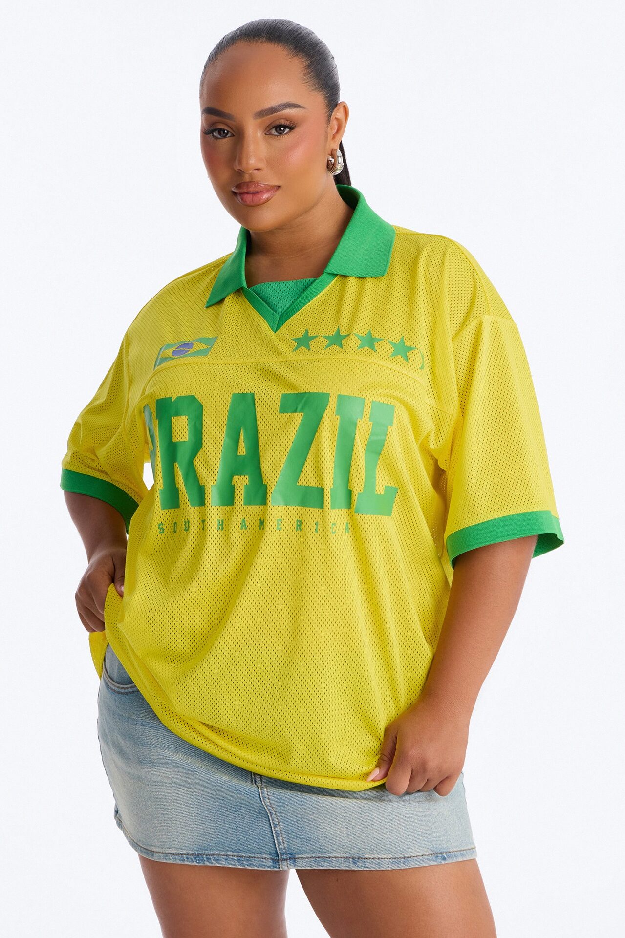 Brazil Mesh Collar Jersey - Yellow