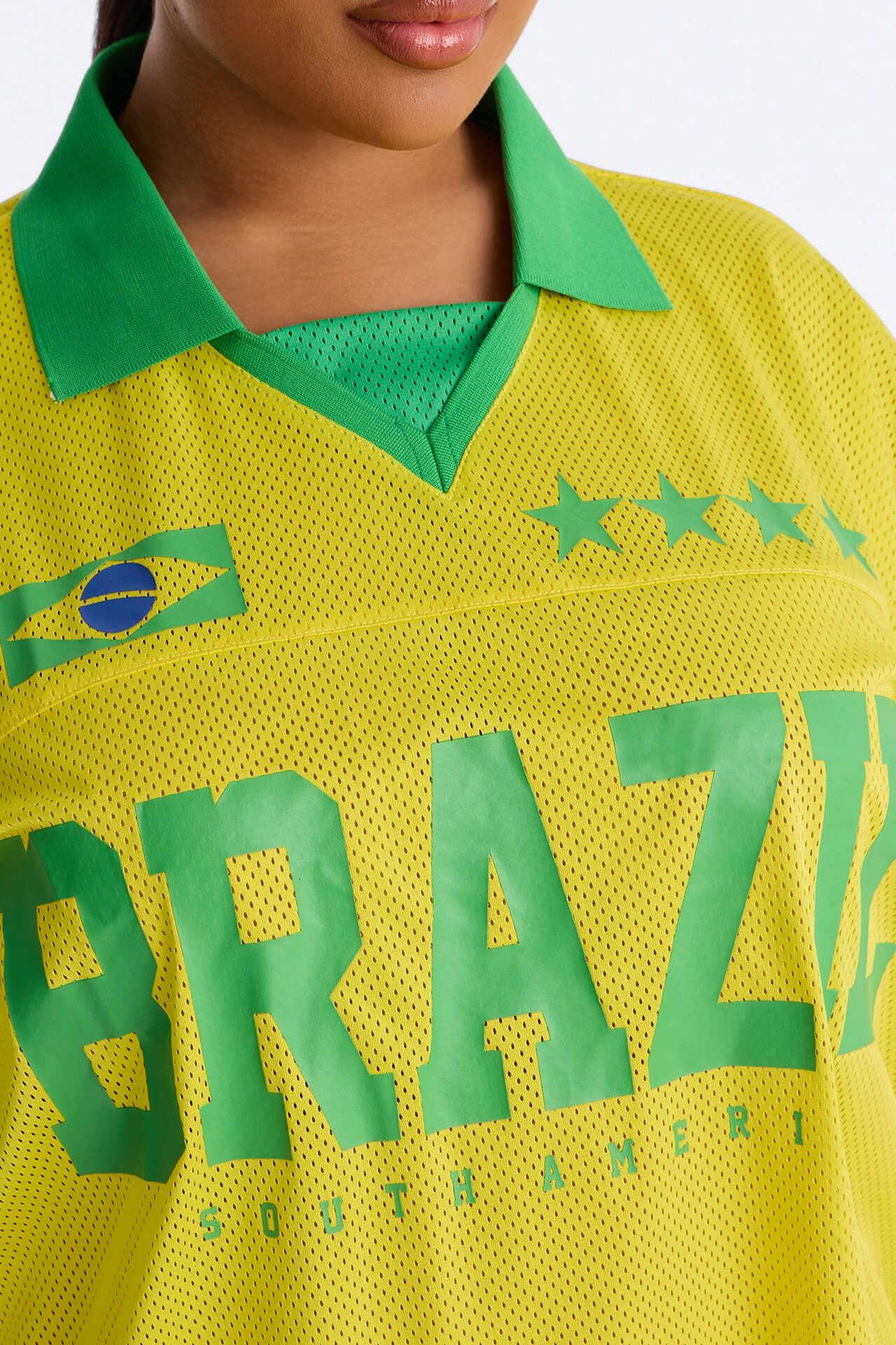 Brazil Mesh Collar Jersey - Yellow